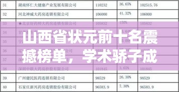 山西省狀元前十名震撼榜單，學(xué)術(shù)驕子成就非凡之路