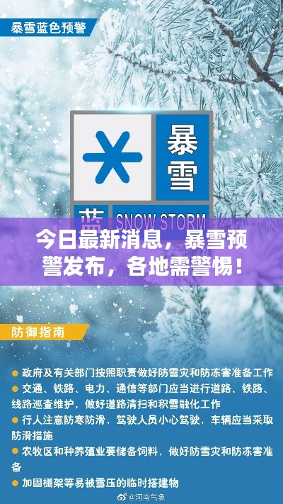 今日最新消息，暴雪預(yù)警發(fā)布，各地需警惕！