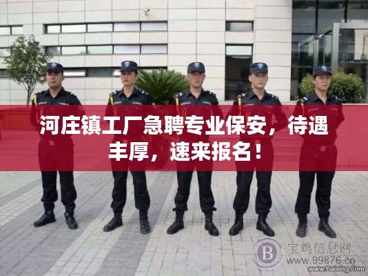 河莊鎮(zhèn)工廠急聘專業(yè)保安，待遇豐厚，速來報名！