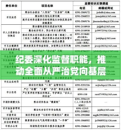 紀委深化監(jiān)督職能，推動全面從嚴治黨向基層延伸，筑牢基層反腐防線