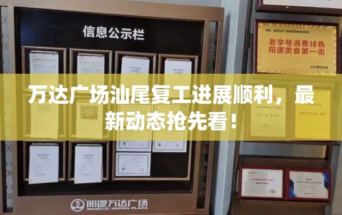 萬(wàn)達(dá)廣場(chǎng)汕尾復(fù)工進(jìn)展順利，最新動(dòng)態(tài)搶先看！