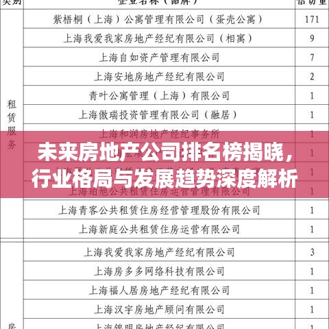未來房地產(chǎn)公司排名榜揭曉，行業(yè)格局與發(fā)展趨勢深度解析