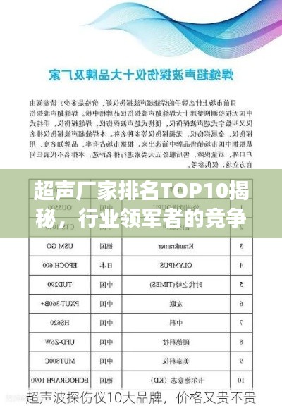 超聲廠家排名TOP10揭秘，行業(yè)領(lǐng)軍者的競爭優(yōu)勢深度解析
