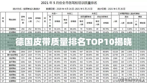 德國皮帶質(zhì)量排名TOP10揭曉