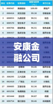 安康金融公司排名揭曉，深度解析影響力榜單