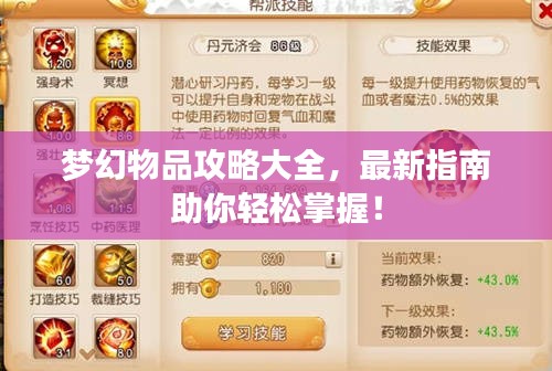 夢幻物品攻略大全，最新指南助你輕松掌握！